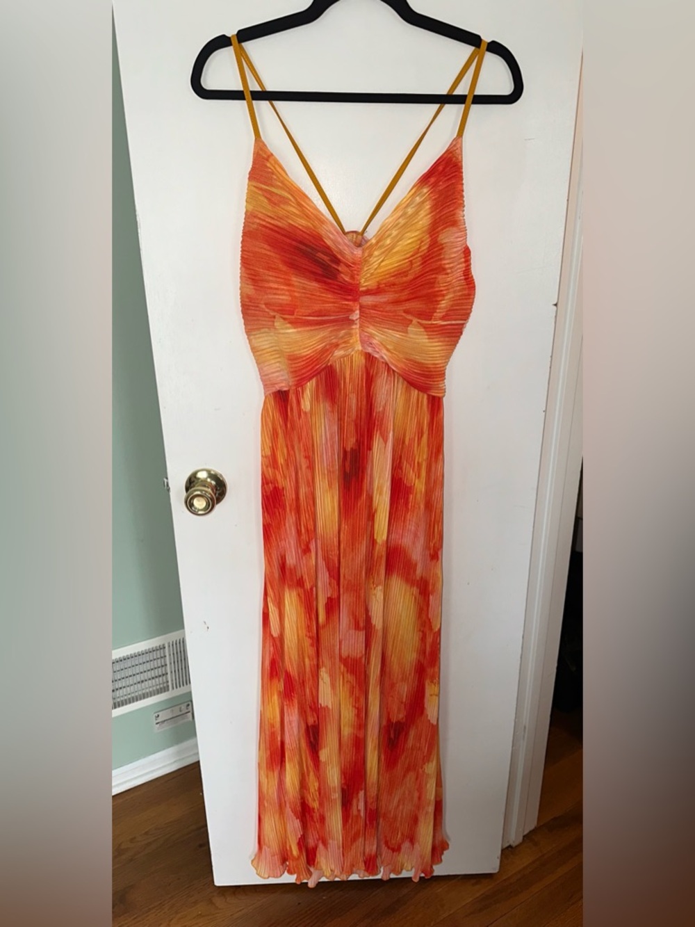 SHEIN Peach-Orange Ombre Sunset Maxi Dress